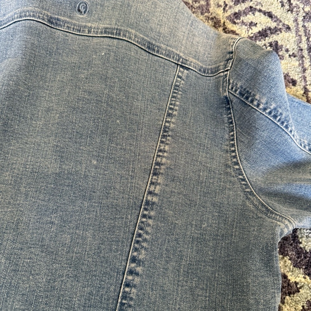 Y2K Christine Alexander Bedazzled Cropped Medium Wash Denim Jacket Size Small - Picture 5 of 7